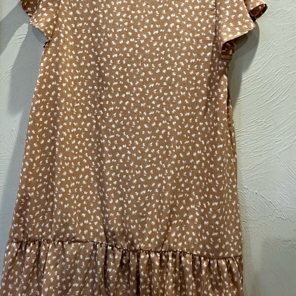 Love Brown and White Ruffled Tiered Sundress R1 - Picture 3 of 6